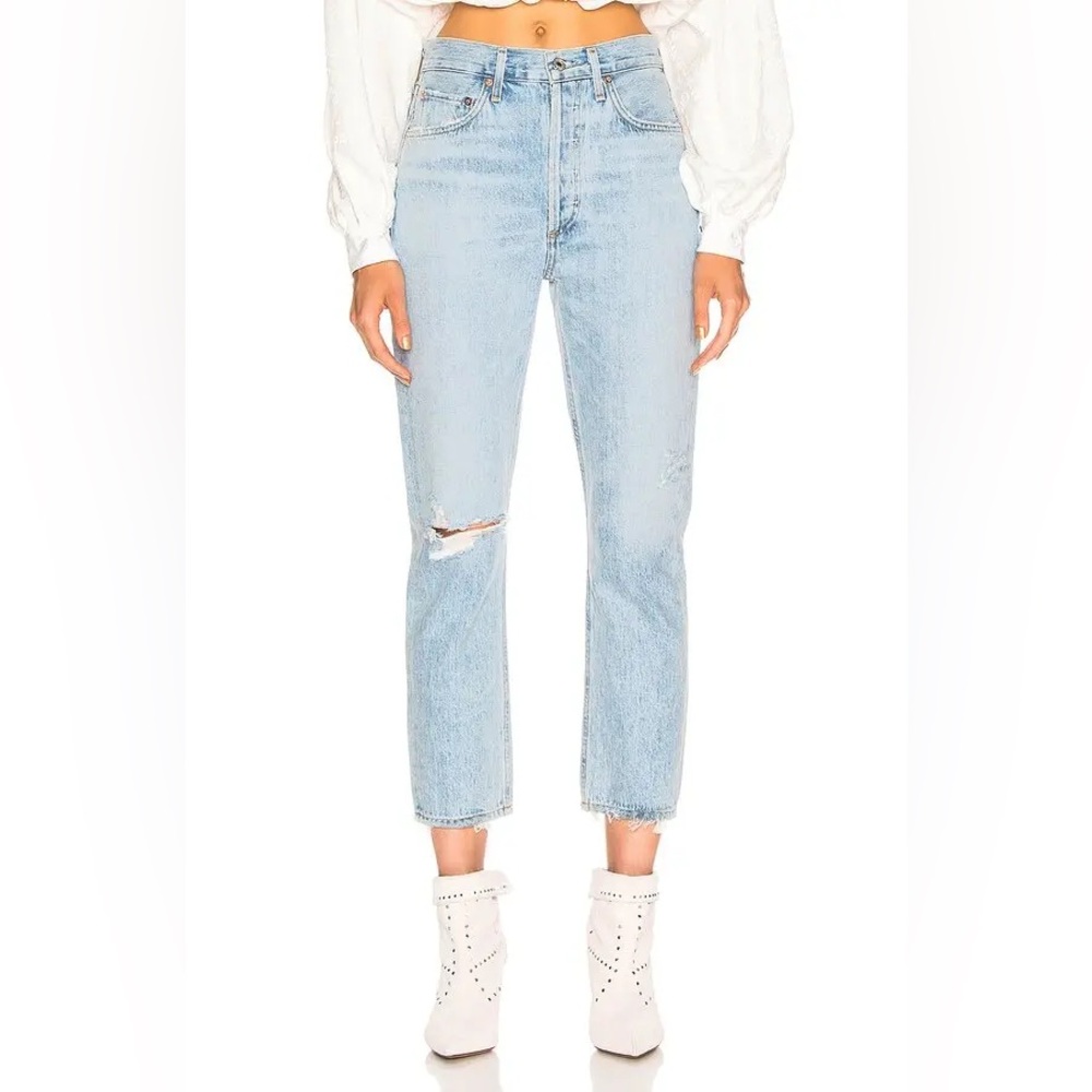 Agolde Riley High Rise Straight Crop Jeans Womens Size 29